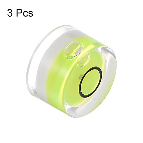 HARFINGTON 3pcs Round Bubble Level 12x7.5mm Mini Circular Bullseye Spirit Levels for Leveling Camera Tripod Telescope Workshop Turntable Pictures Frame, Lime - color: Lime (Black Circle), size: 12x7.5mm