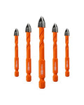 BGTEC Cemented Carbide Drill Bits Masonry Drill Bits, 5pcs Quick-fit Shank 8MM Cross Spiral Hard Alloy Drill Bit for Wood Plastic Masonry Ceramic Tile Concrete Marble - size: 5pcs 8mm
