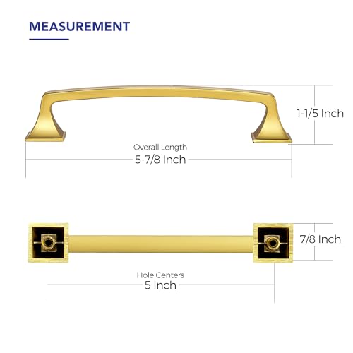 30 Pack Kitchen Cabinet Handles 5 Inch Hole Center Gold Cabinet Pulls - color: Gold, size: 5 Inch Hole Centers