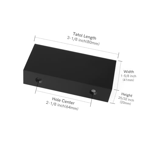 Rergy 10 Pack 2-1/2" Cabinet Pulls Black Finger Pulls for Cabinets - color: Black, size: Hole Center: 2-1/2in(64mm)