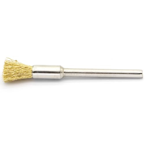 20PCS Brass Wire Brushes - Metal Rust Removal, Cleaning, and Polishing - 5mm Diameter, 1/8″ (3mm) Shaft - Removes Burrs, Dust, and Oxide Layer - Handles Rough Surfaces - Rotary Tool Accessories - style: Brass Wire Brush 3*5mm 20PCS