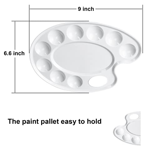 Hulameda 4Pack Paint Tray Palettes with Thumb Hole for Kids - color: 4pcs