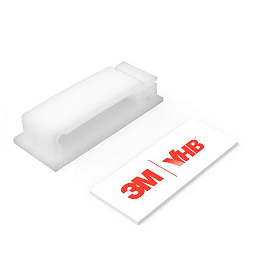 Cable Clips with Strong Self-Adhesive, XIAOXI Multipurpose Wire Clamps for Cable Management and Cable Runs, TV PC Wire Holder Sticky Tidy - White (20pcs) - color: White