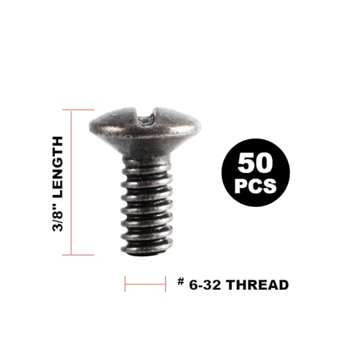 Henne Bery 3/8" Long 6-32 Thread, Oval Head Milled Slot Replacement Wall Plate Screws, 50 Pack, Heirloom Silver/Antique Nickel - color: Heirloom Silver, size: 3/8",50 Pack