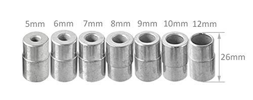 BestTeam Straight Hole Drilling Positioner, 90 Degree Drill Guide 5/6/7/8/9/10/12mm Drill Bit Hole Puncher Locator Jig Stainless Steel Bushing Woodworking Tools (16)