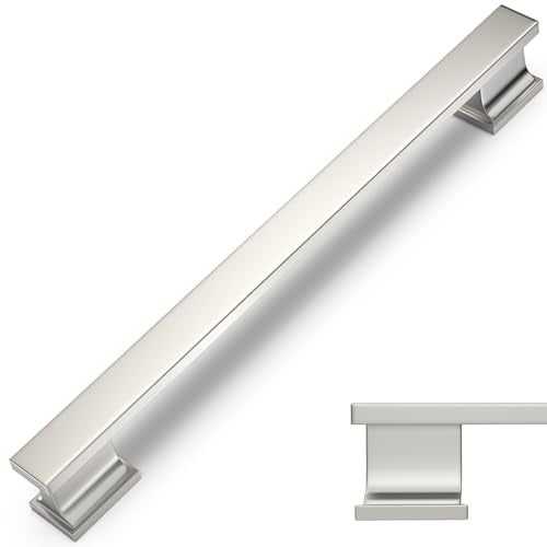 COTYKILEY 10 Pack 6.2Inch(160mm) Brushed Satin Nickel Cabinet Handles Kitchen Cabinet Pulls Cabinet Door Handles Kitchen Cabinet Hardware Cupboard Drawer Pulls Dresser Handles - color: Brushed Satin Nickel, size: 6-1/4" Hole Center（160MM）