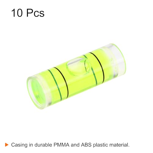 HARFINGTON 10pcs Small Cylindrical Bubble Level Vials 9x25mm PMMA Mini Horizontal Bubble Spirit Level Measuring Layout Tools for RV TV Picture Frame Hanging Tool Leveler - size: 9x25mm