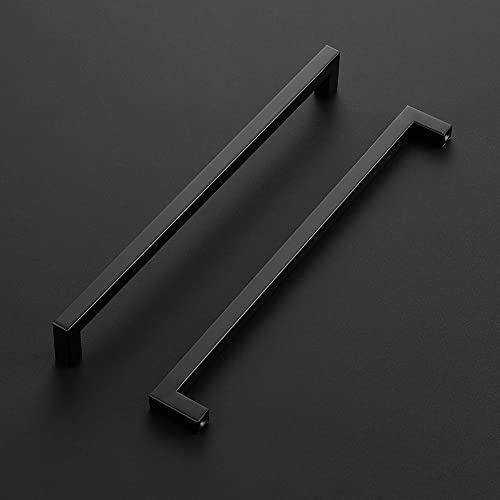 Ravinte Matte Black Cabinet Handles Square Pulls 11-5/16 Inch 10 Pack - size: 11-13/16 Inch (11-5/16 Inch Hole Center)