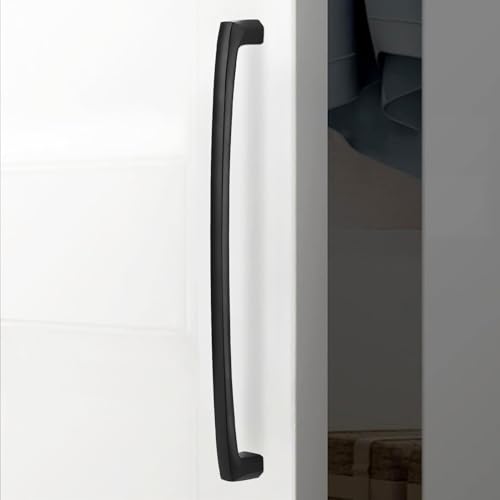 10 Pack 12.5 inch Matte Black Kitchen Cabinet Handles Cabinet Pulls Black Drawer Pulls Kitchen Cabinet Hardware Handles Dresser Handles - color: Matte Black, size: 12-3/5" Hole Center（320mm）