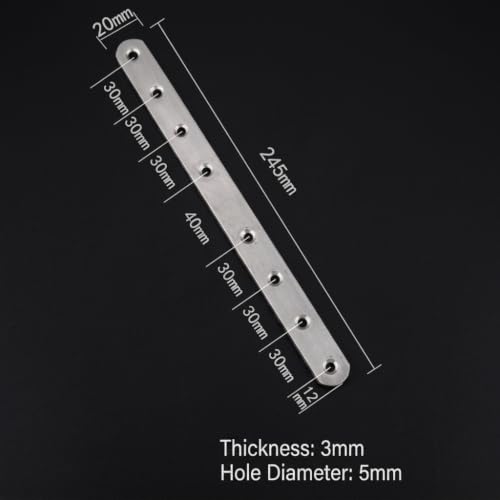 4 Pack Flat Straight Brackets, 246mm/9.7" Silver Mending Plates - color: Silver, size: 246mm/9.7"