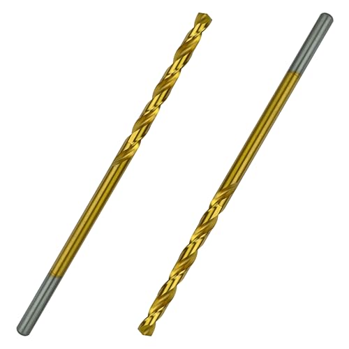 Greycore Tools 1/4 Inch x 6 Inch Cobalt Aircraft Extension Bit – 2 Pack M35 Cobalt Drill Bit, Industrial Titanium Coating – Drill Bits for Steel, Hard Metal, Cast Iron, Wood, Plastic (1/4" x 6") - size: 1/4" x 6", style: 6" Length