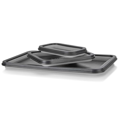 Collapsible Magnetic Parts Tray Set -3 Different Size Tool Trays Light Grey - color: Light Grey