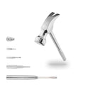 Mini Metal Hammer 6 in 1 with Slotted/Flat Head Phillips Screwdriver Claw Hammer Manual, Portable Multifunction Tool Hammer (Silver) - color: Silver