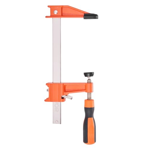VEVOR Bar Clamps for Woodworking, 2-Pack 6 inch and 2-Pack 12 inch, Lockable F-Clamp with 600 lbs Load Limit, 2-1/2 inch Depth, Cast Iron and Carbon Steel, Wood Clamps for Woodworking Metal Working - size: 12"& 6" (4 Pack), style: Medium-Duty