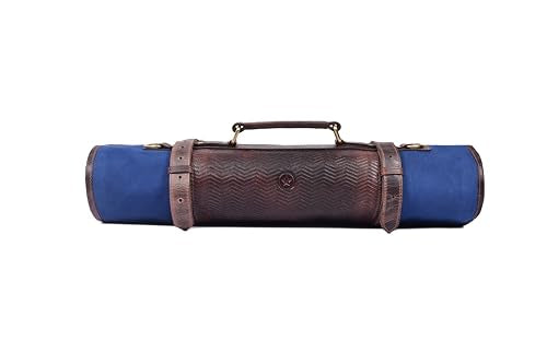 Leather Knife Roll Storage Bag, Elastic and Expandable 10 Pockets, Adjustable/Detachable Shoulder Strap, Travel-Friendly Chef Knife Case (Detroit, Canvas) - color: Detroit