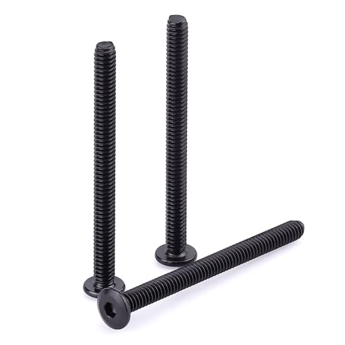 1/4-20 x 3-1/2" Black Hex Socket Head Cap Screws, 304 Stainless Steel 18-8, Furniture Bolts, Connector Screws, Black Coated, Full Thread, 25 PCS - size: 1/4-20 x 3-1/2"