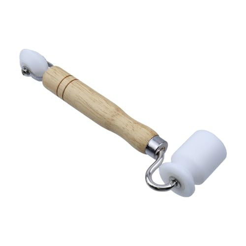 Dual End Seam Roller, Wood Handle, 1Pc - color: Beige