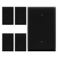 ENERLITES 5 Pack Oversized Blank Wall Plate Cover, 1-Gang, Black - color: Black, size: Over-Size