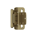 Amerock 1 Pair 3/8" Inset Golden Champagne Self-Closing Wrap Hinge - color: Golden Champagne, size: 3/8 Inch (10 mm) Inset