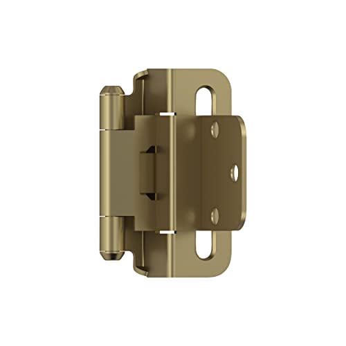 Amerock 1 Pair 3/8" Inset Burnished Brass Self-Closing Wrap Cabinet Hinge - color: Burnished Brass, size: 3/8 Inch (10 mm) Inset