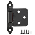 4 Pack 2 Pair Black Cabinet Hinges, 1/2" Overlay Semi-Concealed Hinges - color: Black, size: 1/2" Overlay