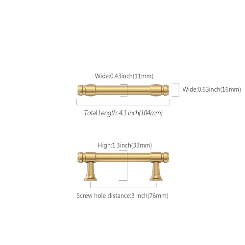 9BUILD 10 Pack 3 Inch Champagne Bronze Cabinet Handles,Kitchen Hardware - color: Champagne Bronze, size: 3"/76MM Hole Center