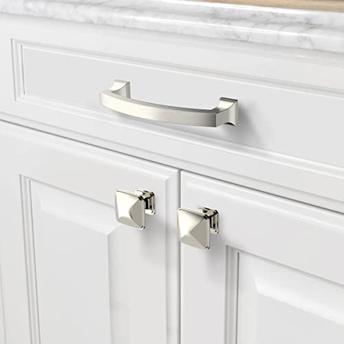 Asidrama 6 Pack 4 Inch(102mm) Hole Centers Kitchen Cabinet Handles, Brushed Satin Nickel Cabinet Pulls Kitchen Cabinet Hardware for Cupboard Drawer Pulls Dresser Handles - color: Brushed Satin Nickel, size: 4" Hole Center, style: 6 Pack