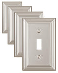 Switch Plates Outlet Covers, 4-Pack Metal Wall Plates, Satin Nickel - color: Satin Nickel, size: 1 Toggle 4PK