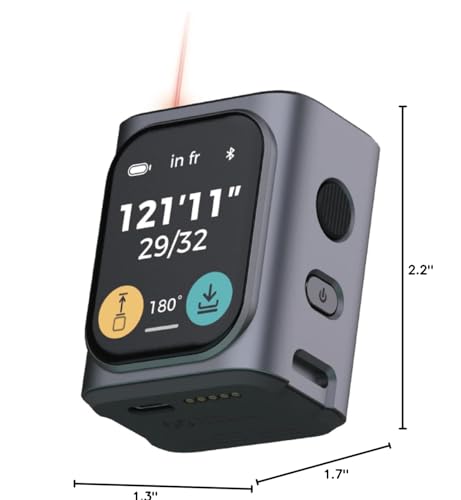 HOZO M-Cube Laser Measuring Tool,164ft/50m,±1/16 inch Accuracy,Rechargeable Modular Laser Measurement Tool for Area,Volume,Pythagorean,Big Number LCD Display | Bluetooth App,Small Laser Tape Measure - style: 00 Laser Measure