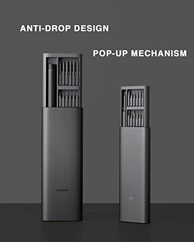 XIAOMI Electric Precision Screwdriver, All-Metal Gearbox, Powerful Magnetic Motor, Rechargeable Lithium Battery, S2 Steel Screwdriving Bits, Type-C Charging, Aluminium Alloy Case, Grey