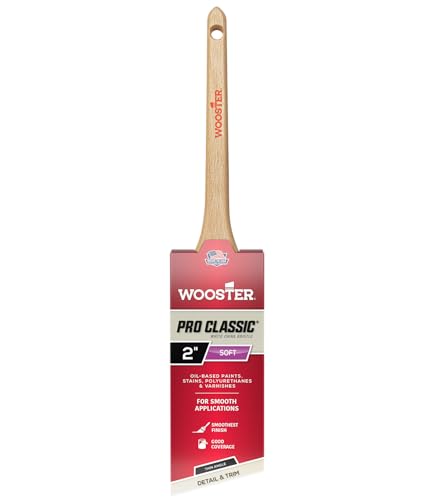 Wooster Z1216-2 Pro Classic White China Bristle Thin Angle Sash Paintbrush 2" - size: 2 Inch
