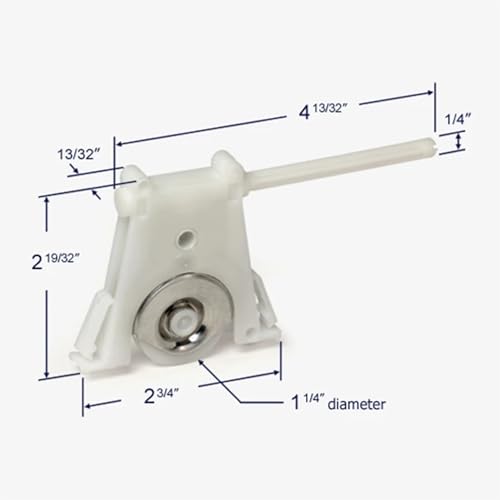 2 Pair Gliding Screen Door Roller Assembly Fits for Andersen Upper P/N #1997063 & Lower P/N #1997310 (1991 to Present), 1-1/4" Nylon Concaved Wheels, Edge Adjustable