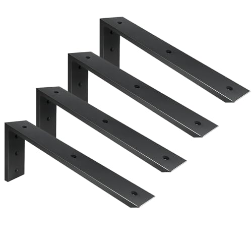 WINKER Countertop Support Bracket 4 Pack Heavy Duty 1/2" Thick Hidden L Shelf Bracket 18" x 8" x 2.5" Metal Corbels for Quartz/Granite/Wood/Concrete/Laminate Countertops, Black - size: 18″x8″x2.5″-1/2" thick, style: Black-4Pack
