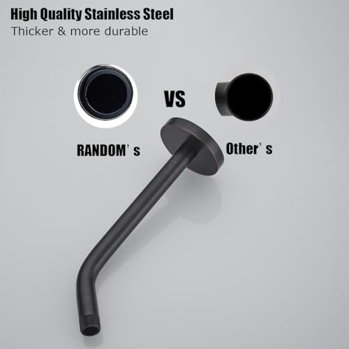RANDOM Oil Rubbed Bronze Shower Arm with Flange,10 Inch Rain Shower Head Extension Arm.RD91018-10-ORB - color: 10″Oil Rubbed Bronze(Round Flange)