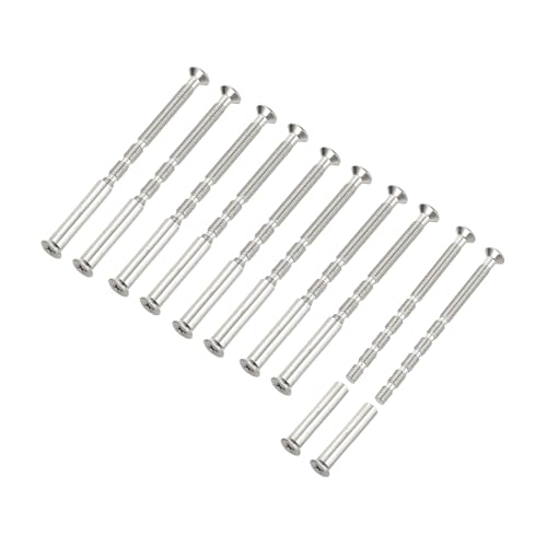 PATIKIL Door Handle Screws M4 x 65mm, 10 Set Cabinet Handle Break Away Screws for Drawer Pull with M4 x 25mm Sleeve Slub Bolt for Door Lever Knob - size: M4 x 65mm
