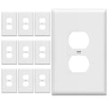 ENERLITES Jumbo Duplex Receptacle Outlet Wall Plate, Electrical Outlet Covers, Gloss Finish, Over-Size 1-Gang 5.5" x 3.5", Polycarbonate Thermoplastic, 8821O-W-10PCS, White (10 Pack) - color: White, size: Over-Size