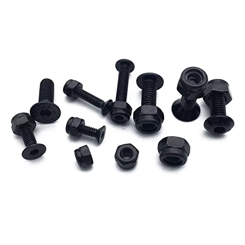 600pcs Metric Bolt Assortment M2.5 M3 M4 Alloy Steel Hex Button and Flat Head Cap Machine Screws and Lock Nuts RC Screw Kit Black Zinc Plating - size: black 600pcs hex buton haed