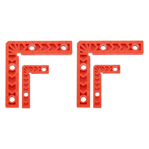 HARFINGTON 4Pcs Corner Clamp 90 Degree 3"/4" Right Angle Clamp Set for Woodworking, ABS Plastic Positioning Square Tool for Picture Frame Box Cabinets Drawers, Orange