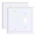 2-Pack Natural Bamboo Fiber Combo Blank/Toggle Light Switch Cover Plate - color: Pure White, size: 1 Blank/1 Toggle 2PK