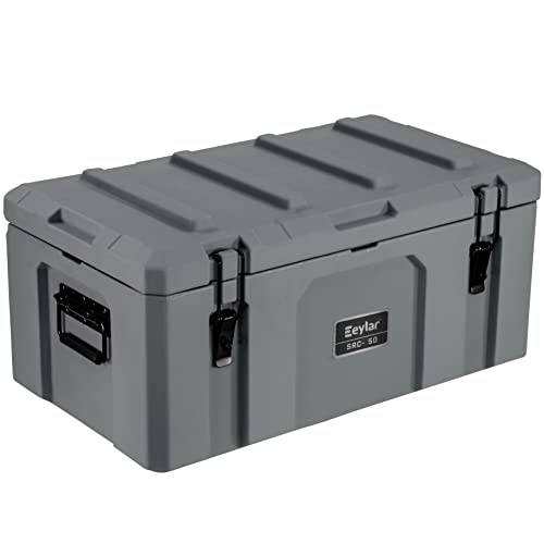 Eylar SRC-50 Crossover 26 Inch Cargo Case, Equipment Hard Case, Roto Molded, Stackable with Pad-Lock Hasp, TSA Standard, IPX4 Rated, Waterproof Crushproof, Truck & Roof Rack Storage (Gray) - style: Gray