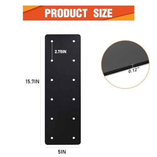 Straight Steel Plate 4PCS,15.7"x5" Mending Plate for Repair Framing - style: I Shape(15.7X5)