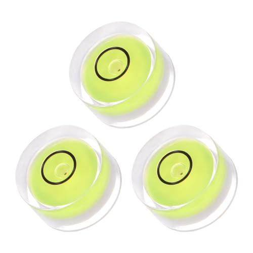 3pcs Small Circular Bubble Spirit Levels - [15mm Diameter 6mm Thickness] Mini Round RV Level Leveling Tools for Travel Trailer Turntable Camera, Lime - color: Lime, size: 15mm x 6mm