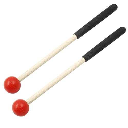 Bonsicoky 8 Inch Percussion Mallets, Red - color: Red