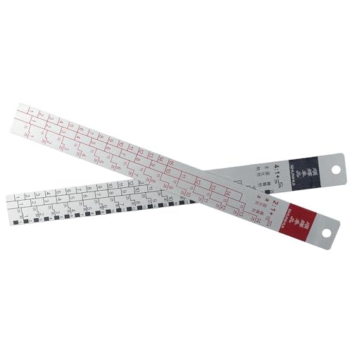 Paint Mixing Ratio Ruler 2:1 & 4:1 Easy Mixing Aluminium Alloy Car Coating Color for Vehicle Painting, Large