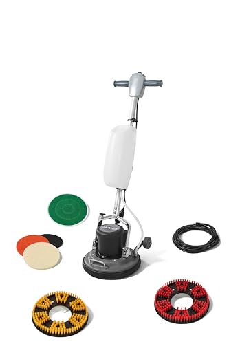13" Heavy-duty Multi-Functional Floor Buffer Polisher Machine - Clean, Buff, Scrubb and Polish with Ease! Ideal for Carpets Too! Includes Optional Solution Tank, 2 Brushes and 3 Scouring Pads - size: 13" Non-Weighted