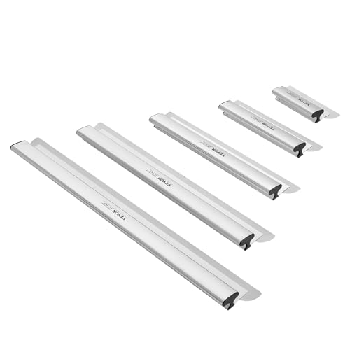VEVOR Drywall Skimming Blade Set (10/16/24/32/40 inch) with 34-81.6 inch Extension Handle, Professional Stainless Steel Knife for Gyprock, WallBoard, and Plasterboard Skim Coating - size: 10"+16"+24"+32"+40", style: With Extension Handle