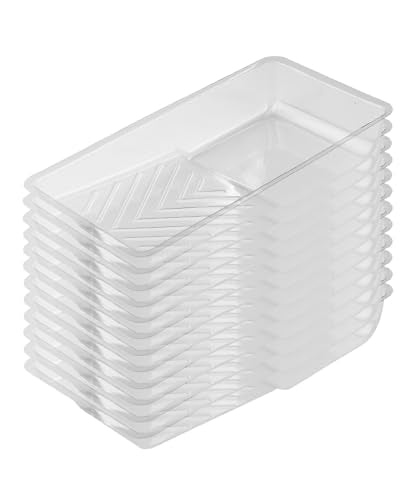 Bates- Paint Tray Liner, 4 Inch, 12 Pack, Clear, Plastic Disposable Paint Tray for Painting Walls - color: Clear, size: 12 Pack 4 Inch