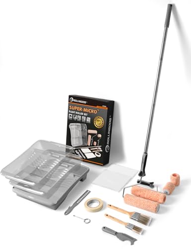 ROLLINGDOG Paint Roller kit with Extension Pole - color: 3" &9" paint roller kit