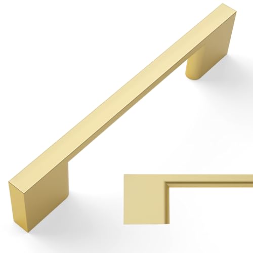 Amerdeco 10 Pack Brushed Gold Cabinet Pulls 3-3/4" - color: Brushed Gold, size: 3.75" hole center