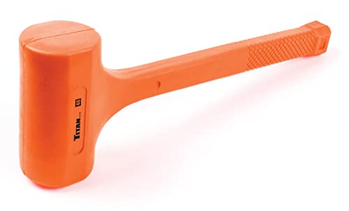 Titan 63148 3lb Dead Blow Hammer with Steel Shot Filled Head, Spark & Rebound Resistant, 14" Non-slip Diamond Textured Handle - size: 48oz